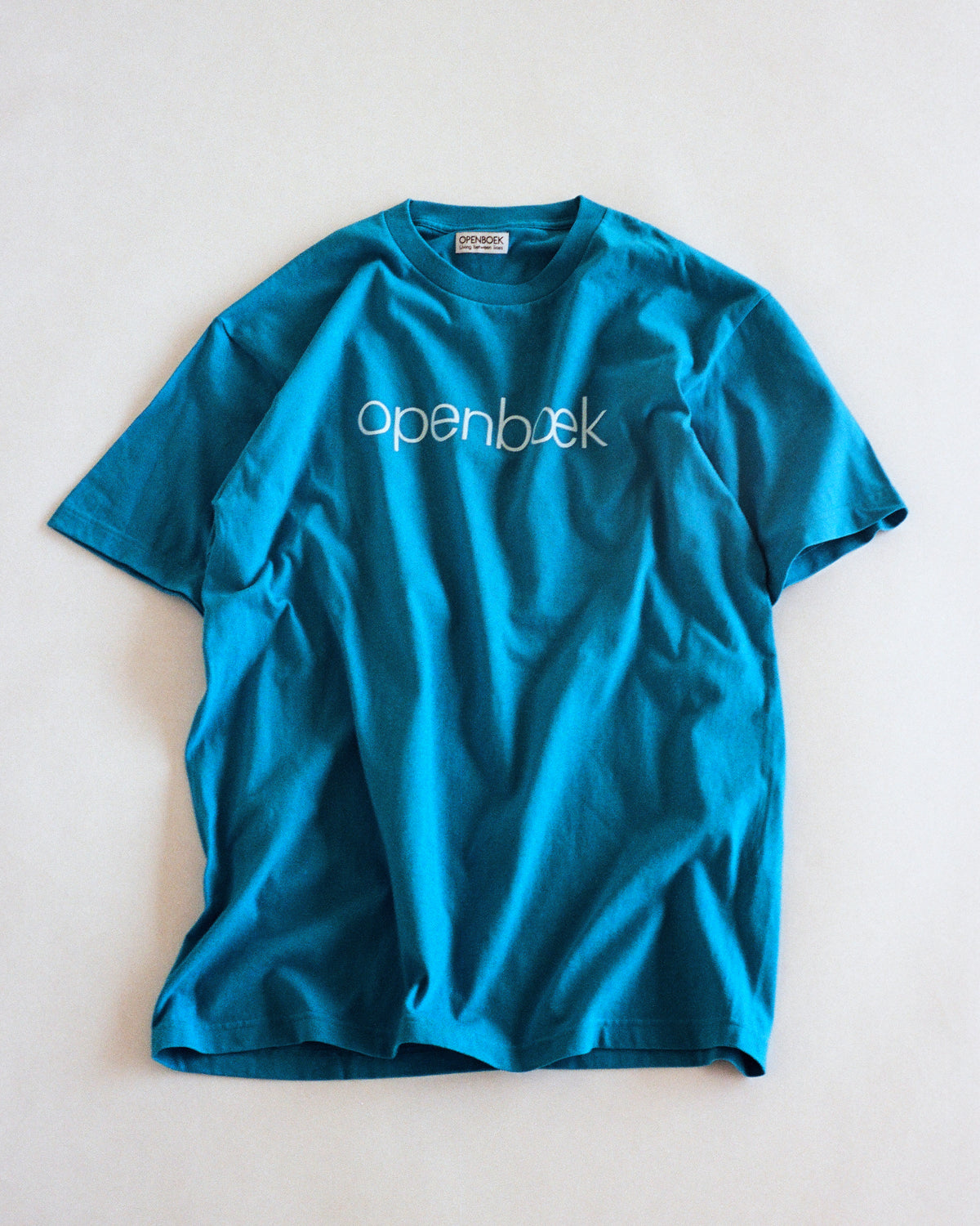 Light Wordmark Print Tee Aqua
